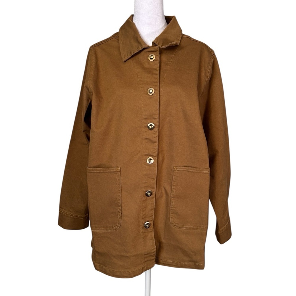 DG2 by Diane Gilman Brown Utility Jacket 73% Cotton 25% Polyester 5% Spandex